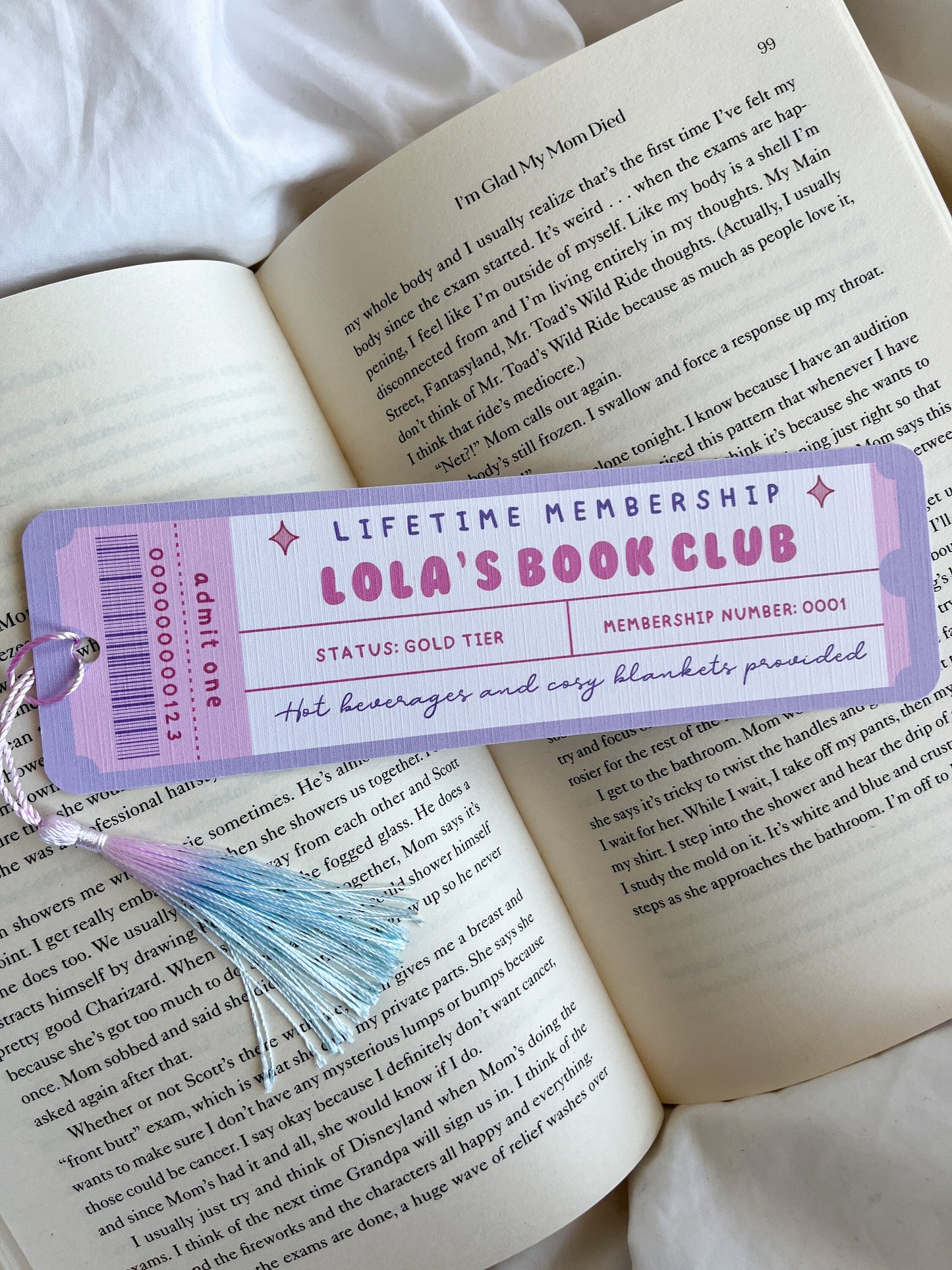 Purple Customised Personalised Name Bookmark