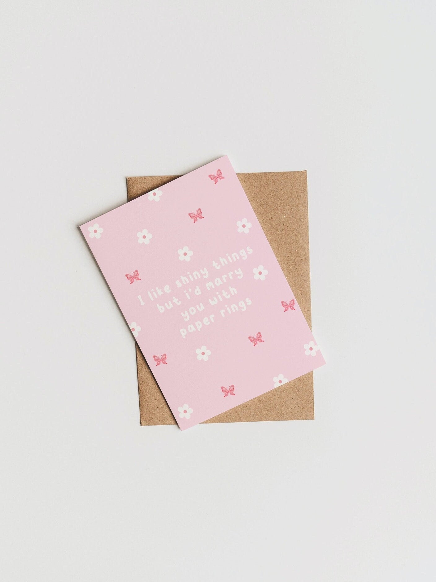 Paper Rings Card | I Like Shiny Things But I’d Marry You With Paper Rings | TS Inspired Card