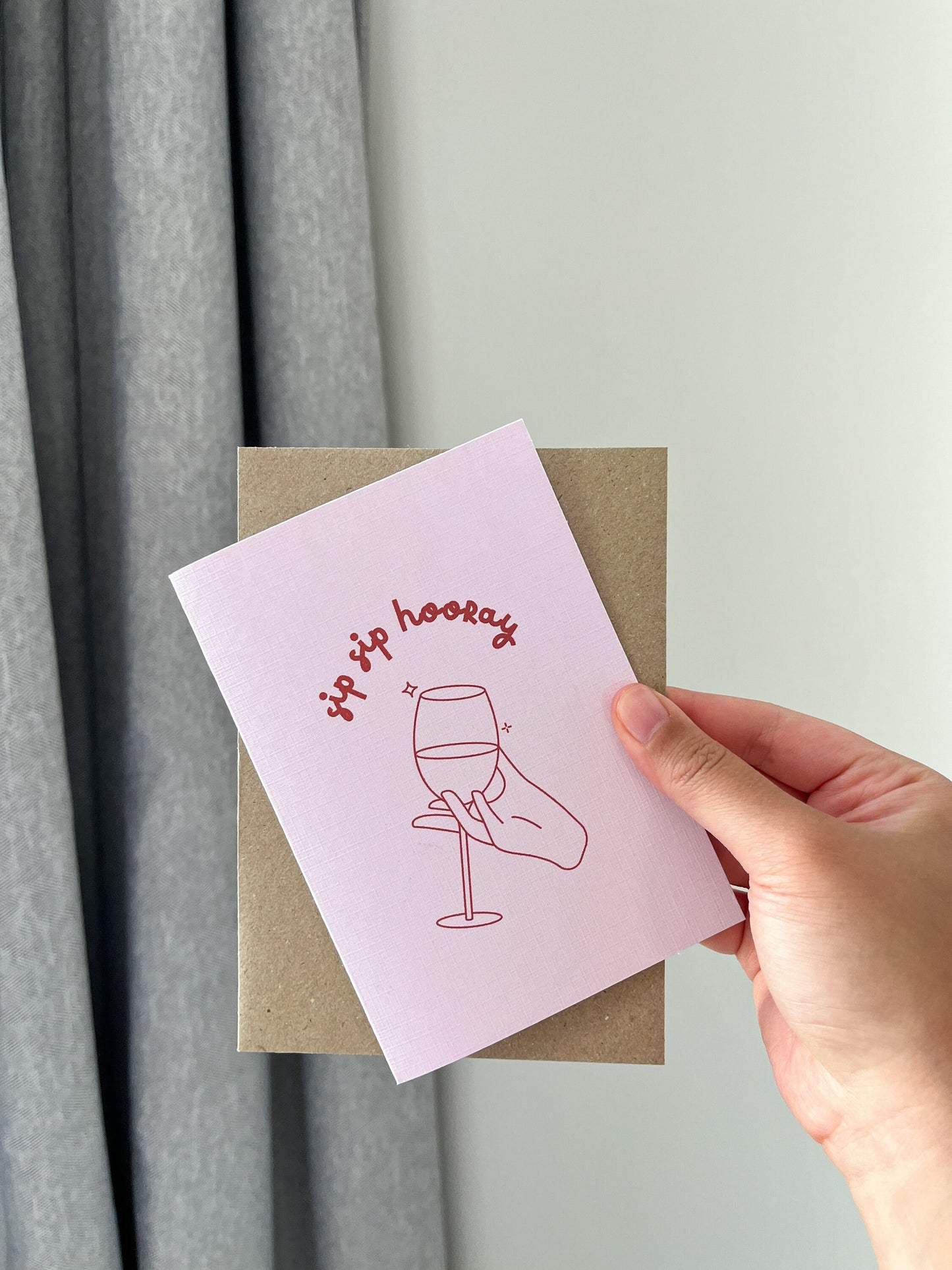 Sip Sip Hooray | Champagne Celebration | Birthday Card For Bestie | Congratulations Pink Card | Alcoholic Friend | Cocktail | Wedding Card