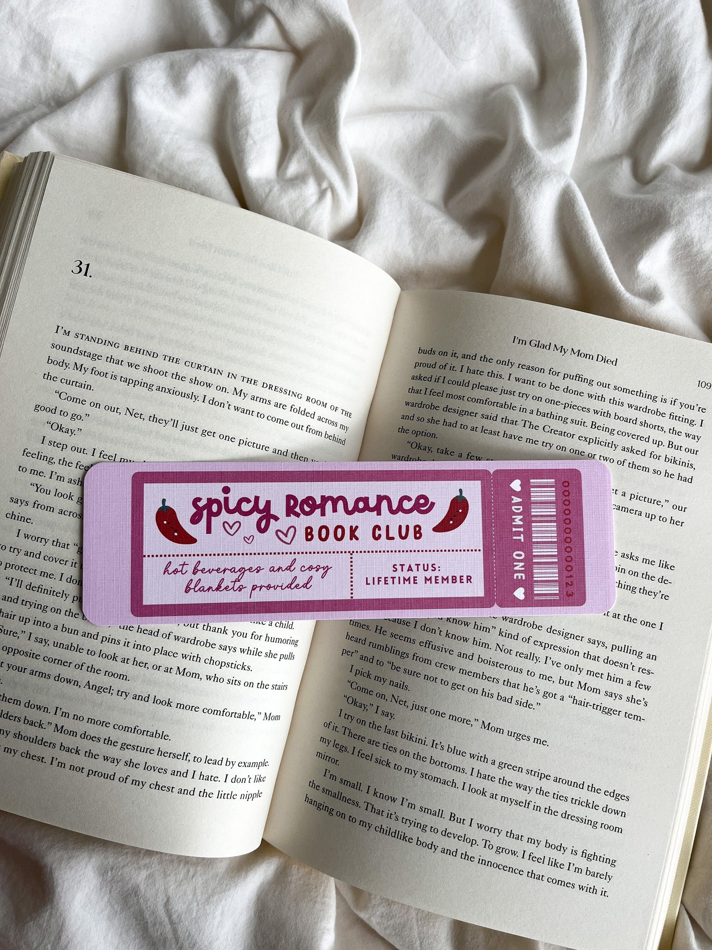 Spicy Romance Book Club Bookmark Ticket