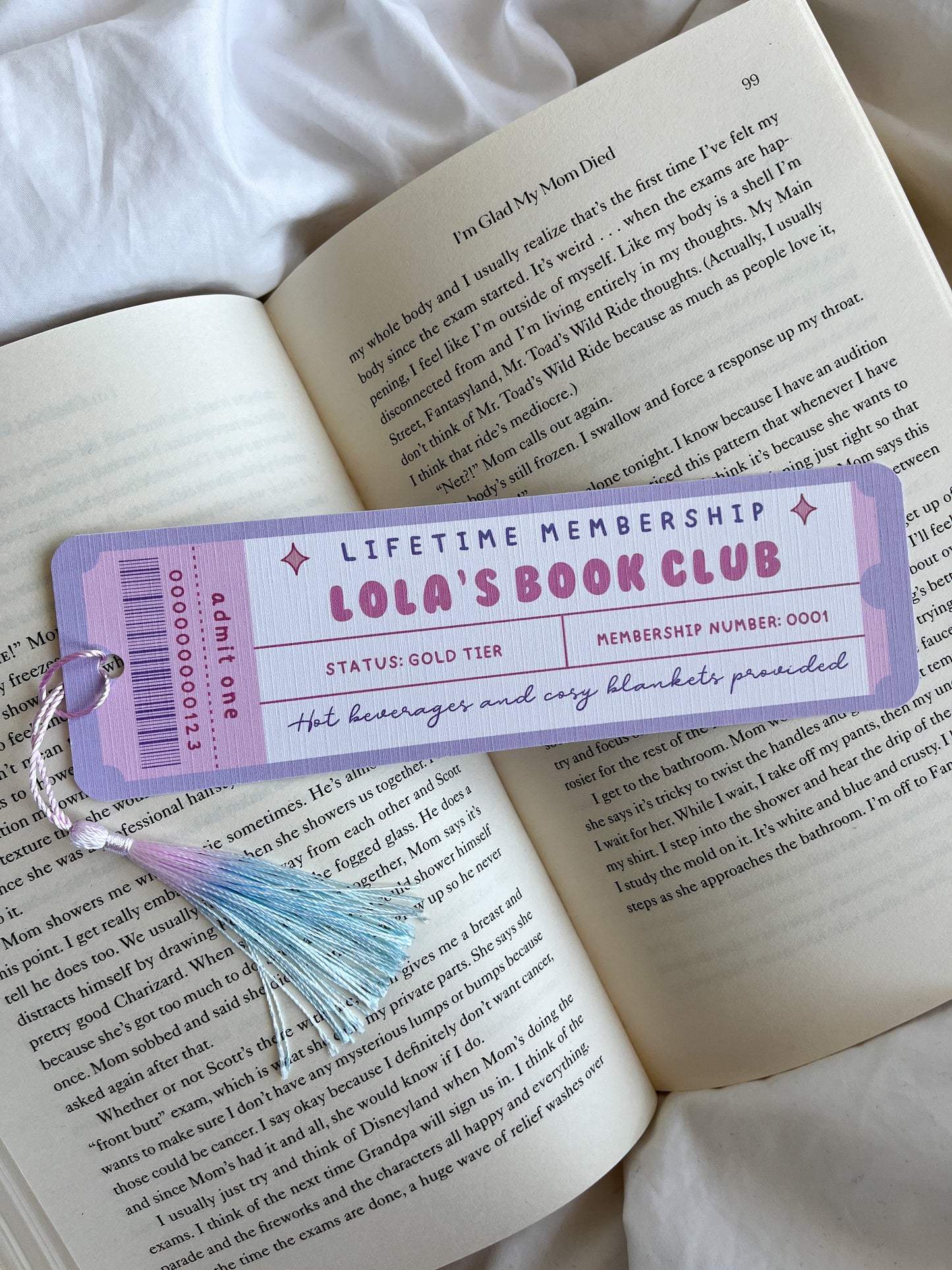 Purple Customised Personalised Name Bookmark