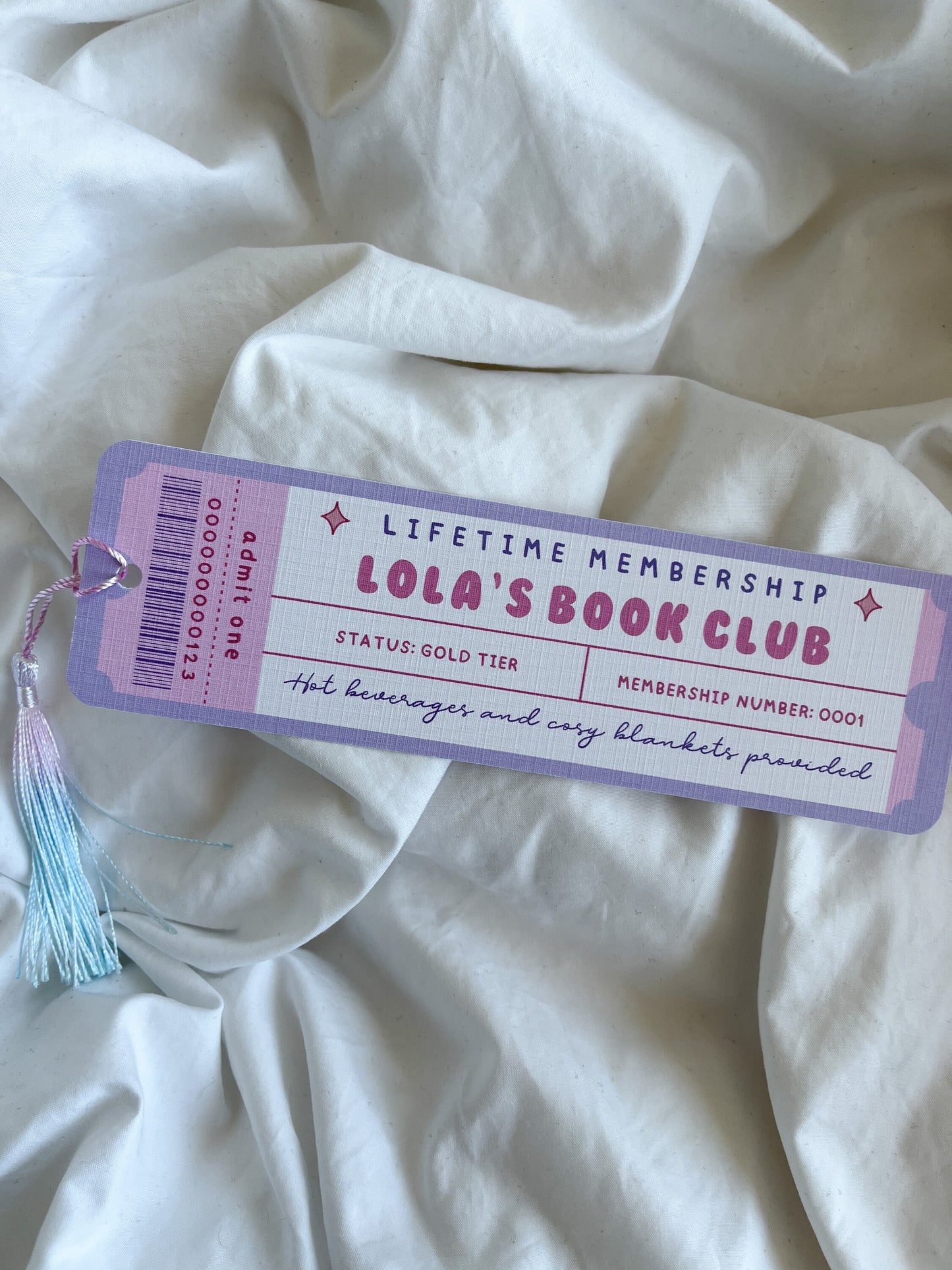 Purple Customised Personalised Name Bookmark