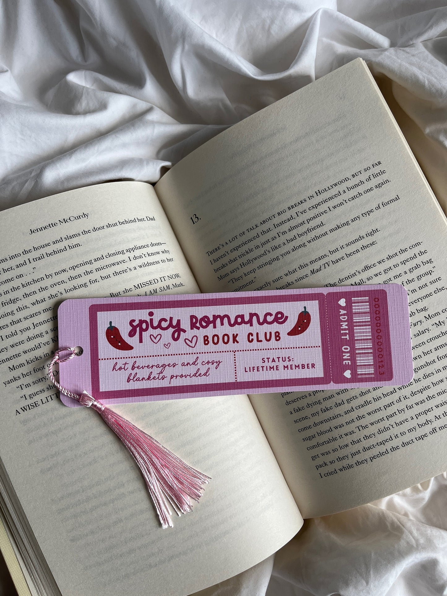 Spicy Romance Book Club Bookmark Ticket