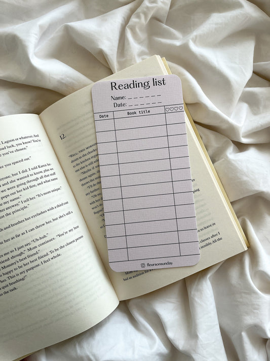 Reading List | Library Card Style Bookmark