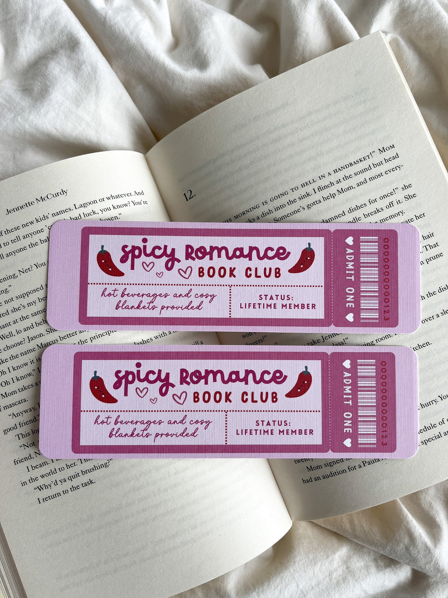 Spicy Romance Book Club Bookmark Ticket