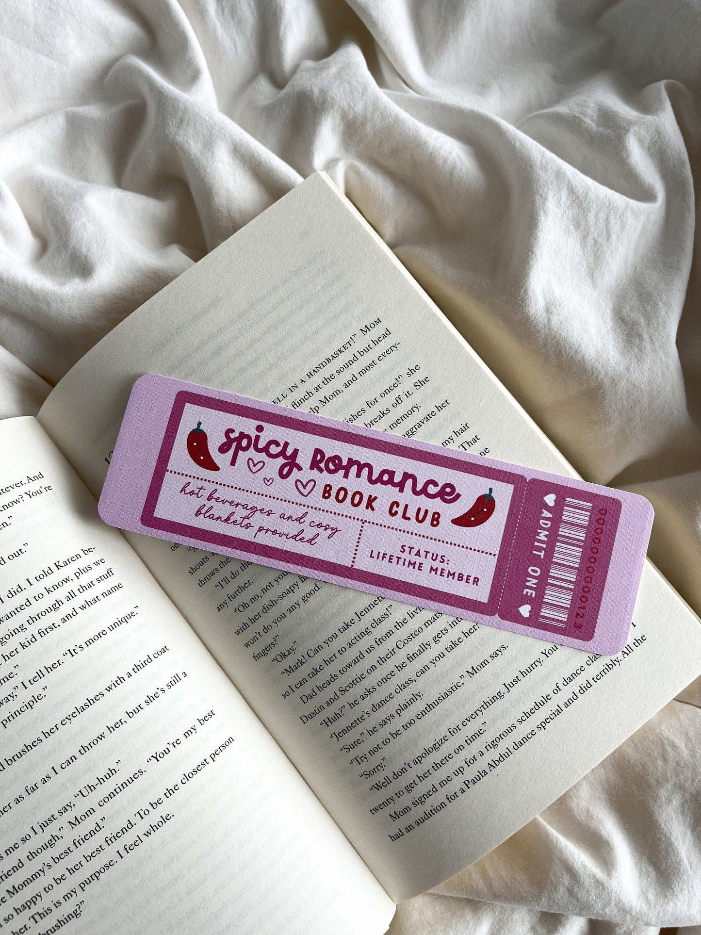 Spicy Romance Book Club Bookmark Ticket