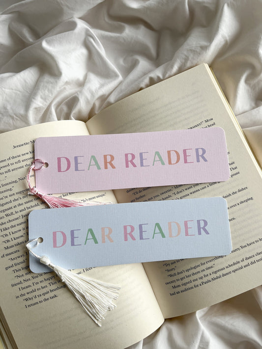 Dear Reader Bookmark | Cute Pastel Bookmark