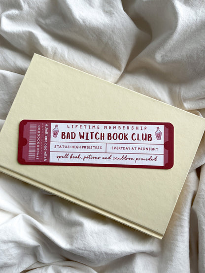 Bad Witch Book Club Bookmark Ticket