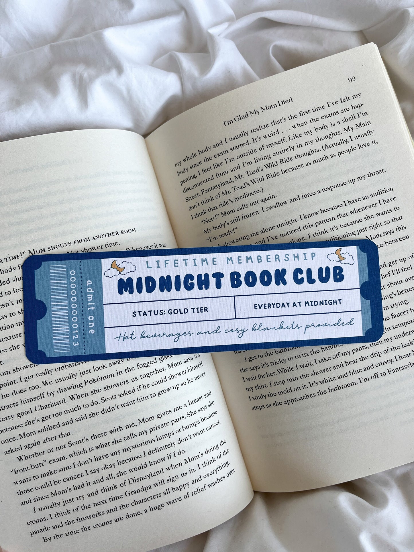 Midnight Book Club Bookmark Ticket