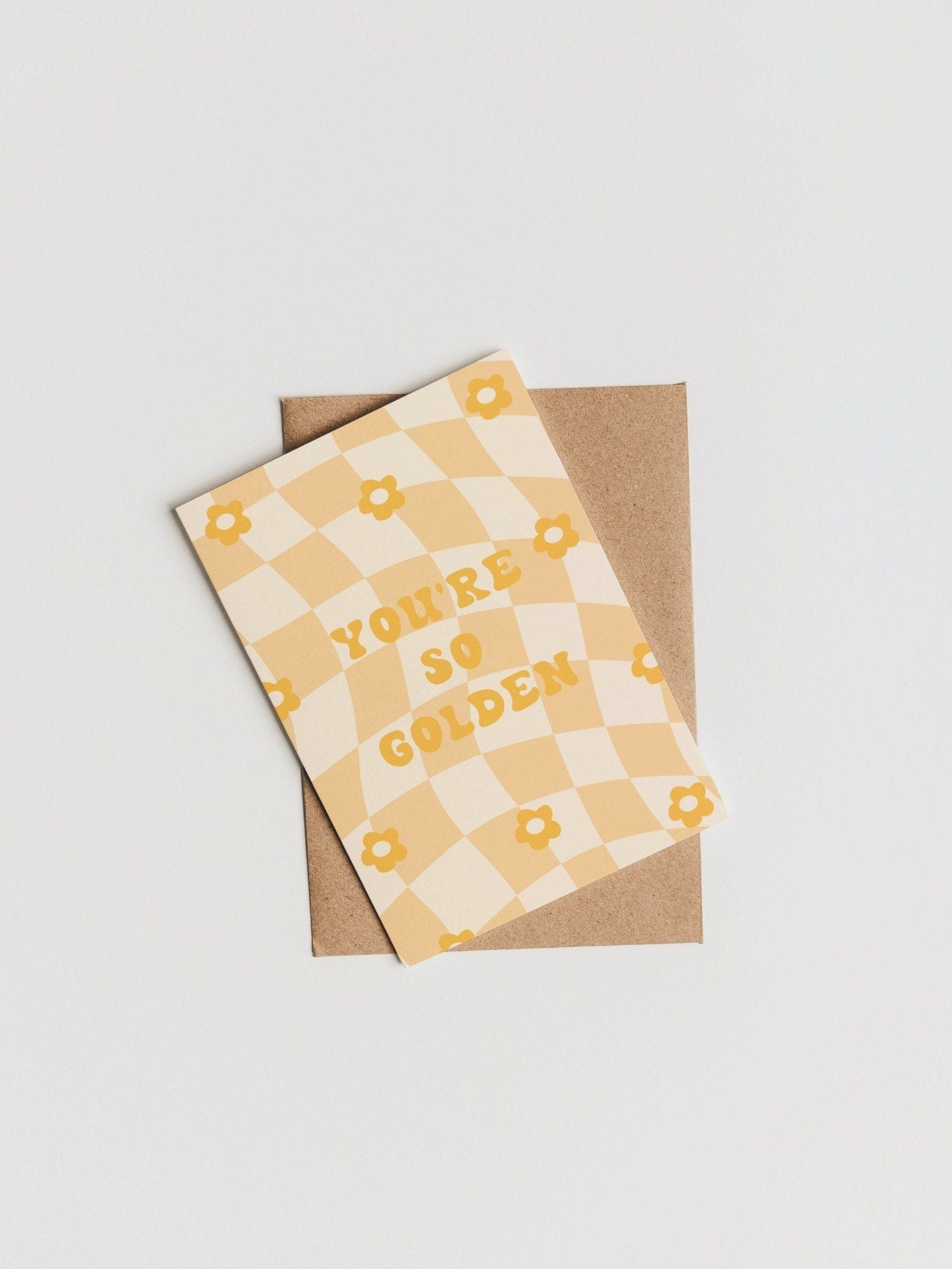 You're So Golden Greeting Card - Birthday Card - Love Card - Floral Retro Card