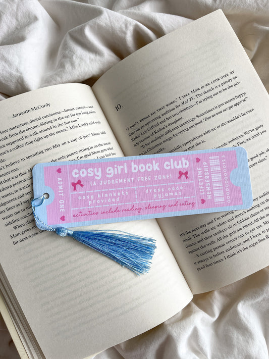 Cosy Girl Book Club Bookmark Ticket