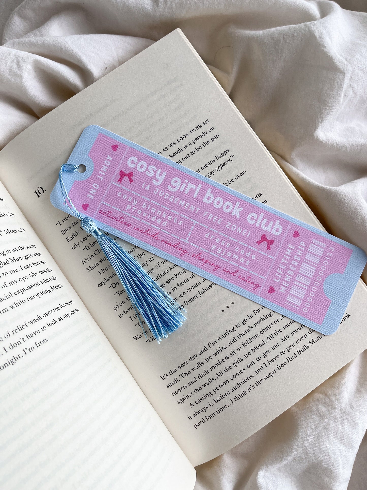 Cosy Girl Book Club Bookmark Ticket