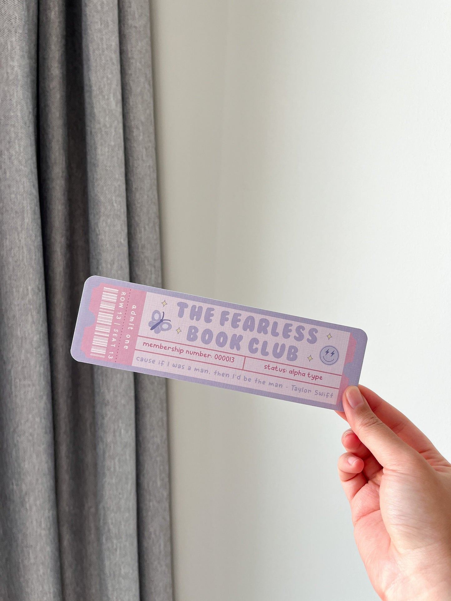 The Fearless Book Club Bookmark Ticket