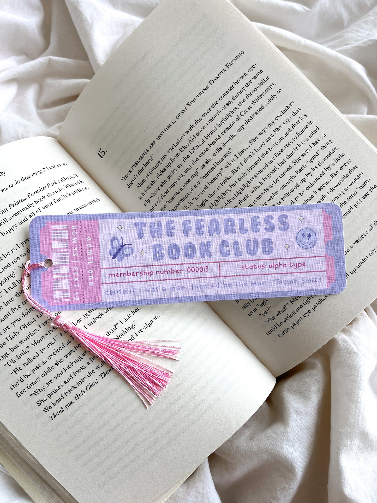 The Fearless Book Club Bookmark Ticket