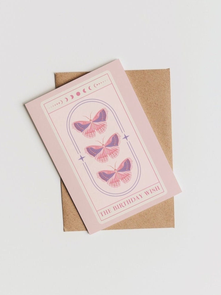 The Birthday Wish Tarot Birthday Card | Ethereal Butterfly Tarot Card