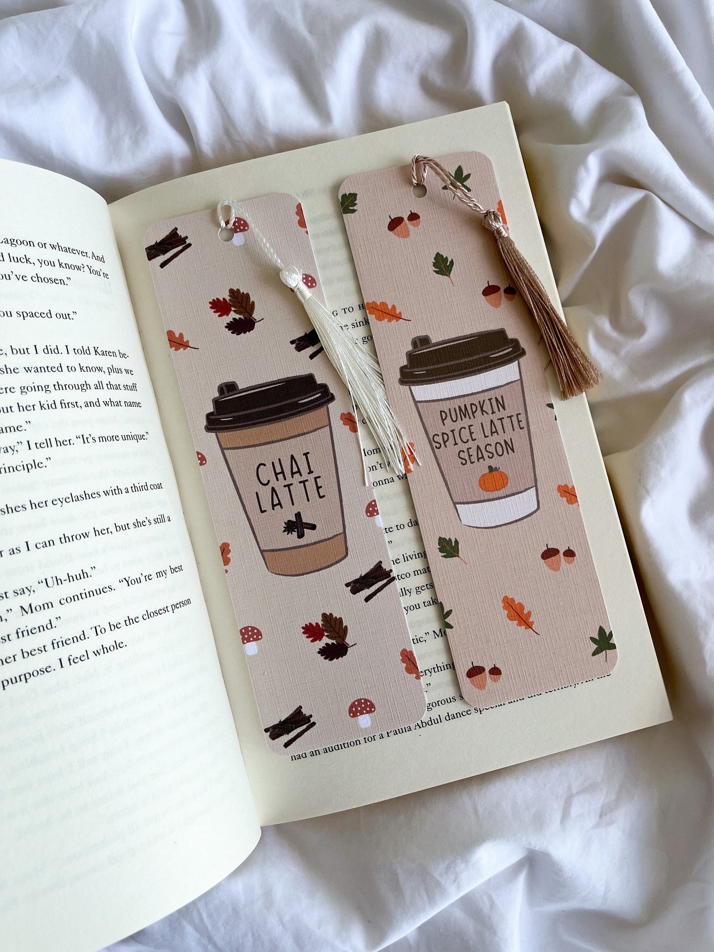 Coffee Bookmark | Autumn Fall Bookmarks | Pumpkin Spice Latte & Chai Latte Bookmark