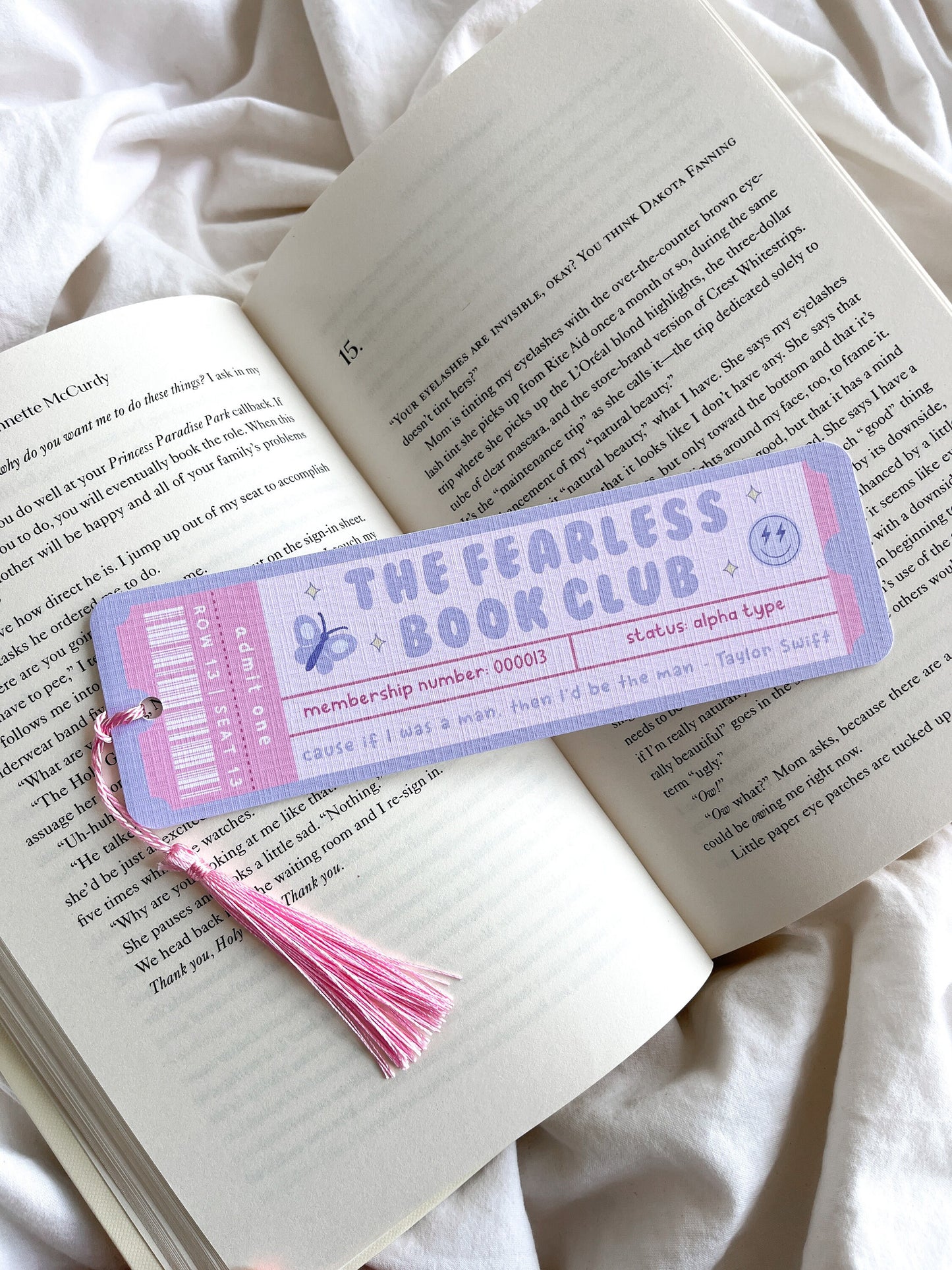 The Fearless Book Club Bookmark Ticket