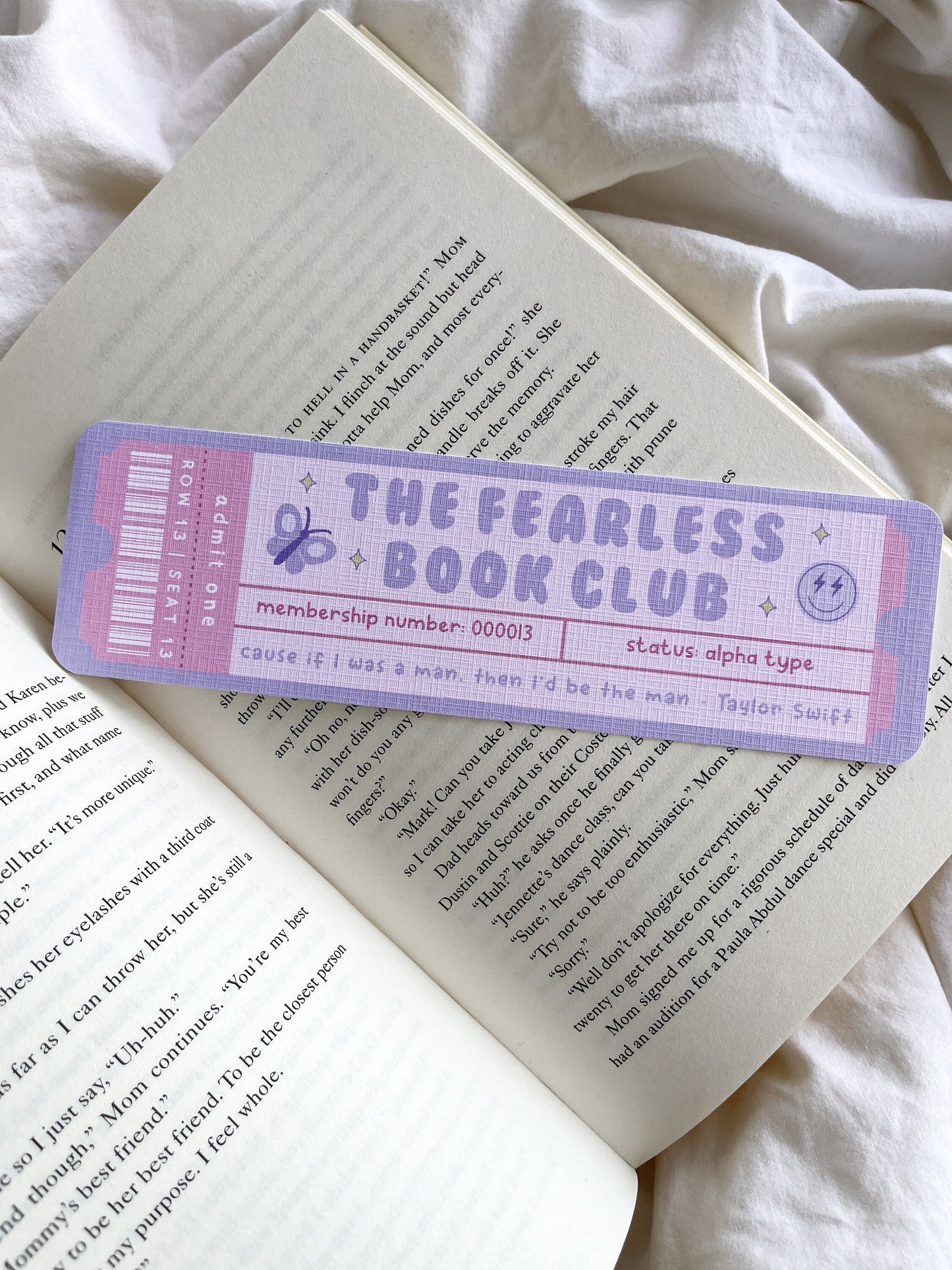 The Fearless Book Club Bookmark Ticket