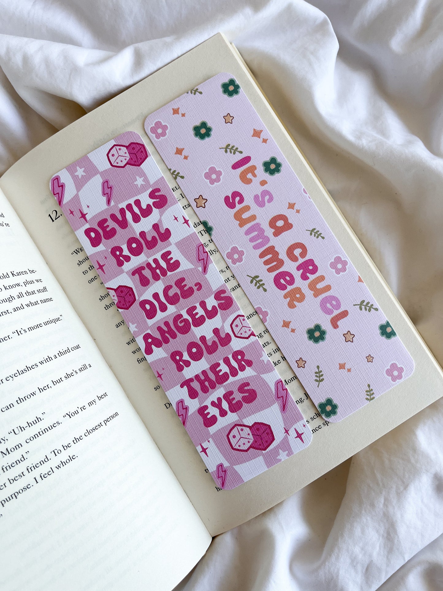 Cruel Summer Bookmark | Devils Roll Their Eyes Angels Roll The Dice Lyric Bookmark