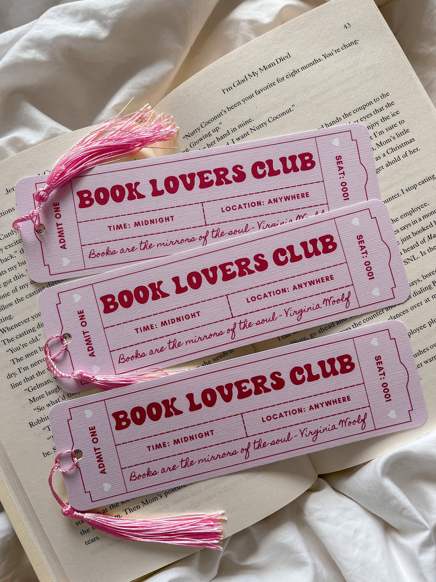 Book Lovers Club Bookmark Ticket