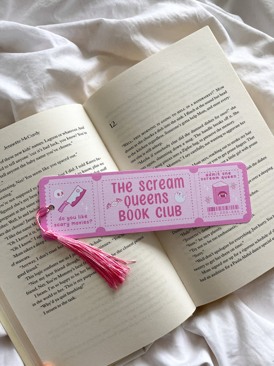 Scream Queens Book Club Bookmark Ticket