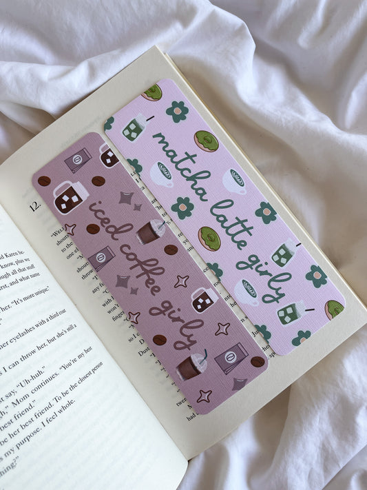 Matcha Latte Girly Bookmark | Iced Coffee Lover Bookmark