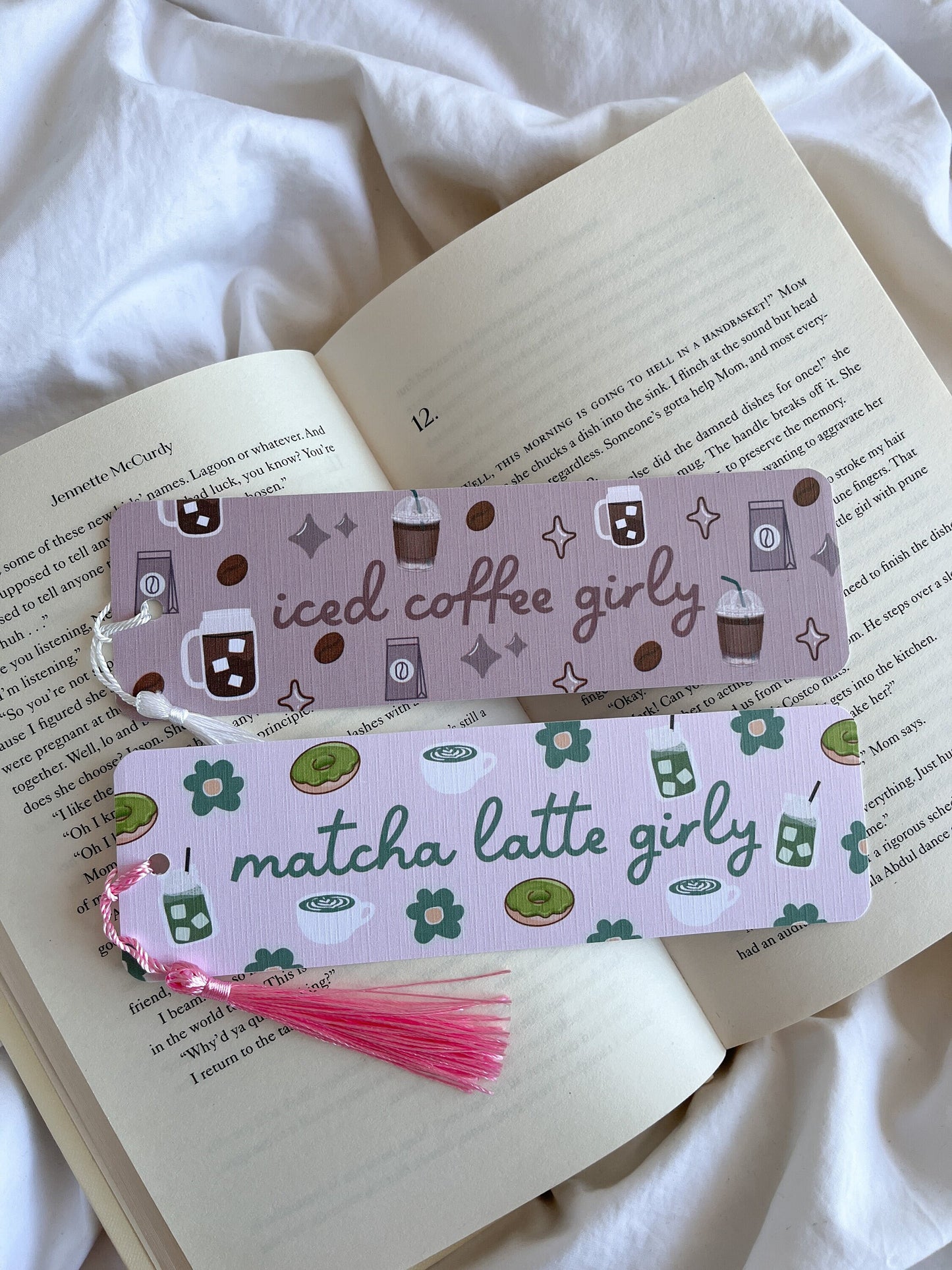 Matcha Latte Girly Bookmark | Iced Coffee Lover Bookmark