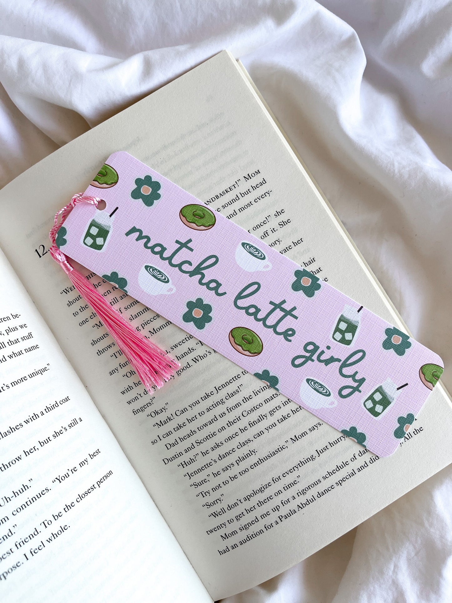 Matcha Latte Girly Bookmark | Iced Coffee Lover Bookmark