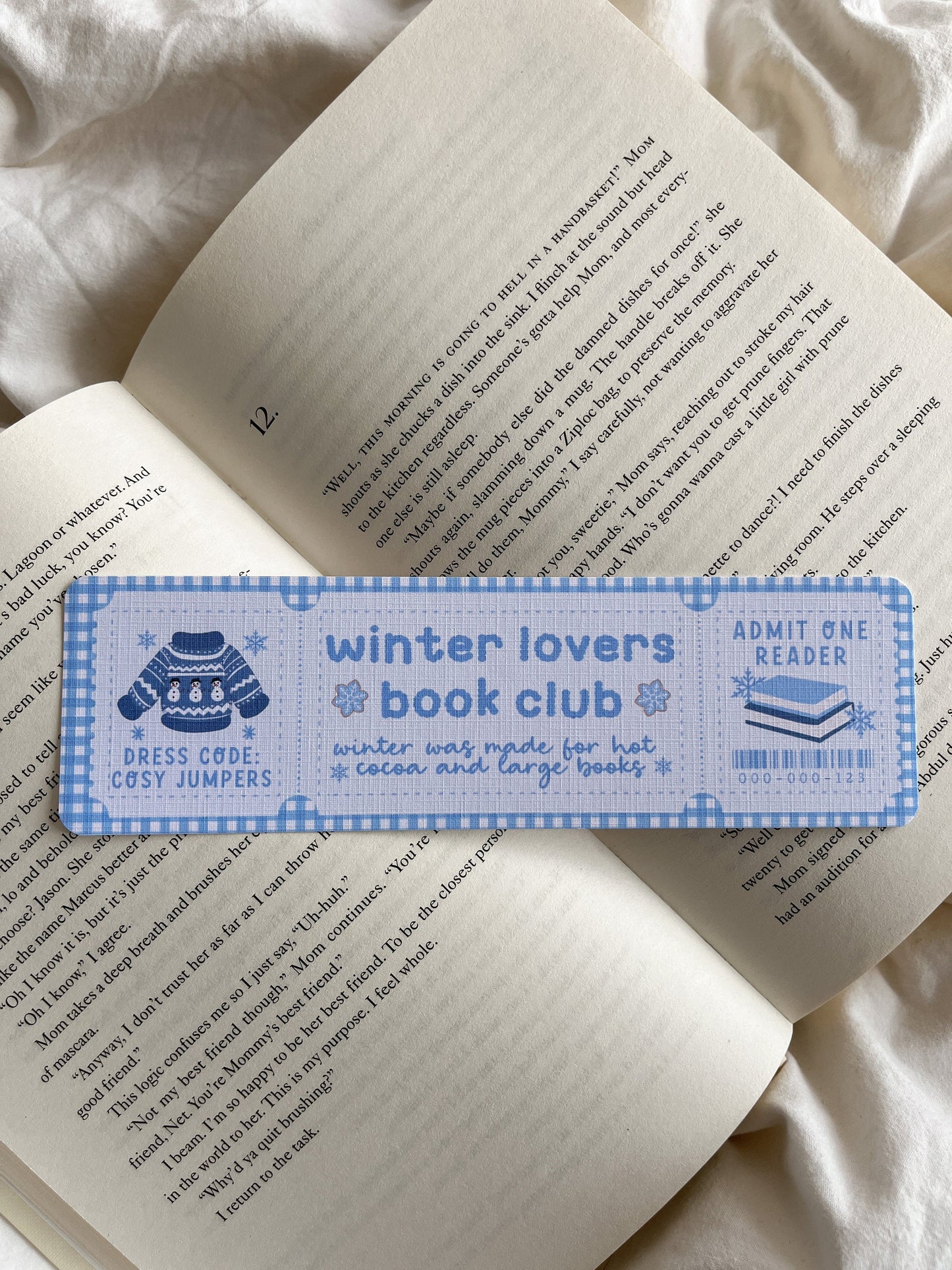 Winter Lovers Book Club Bookmark Ticket