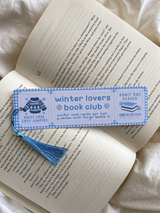 Winter Lovers Book Club Bookmark Ticket