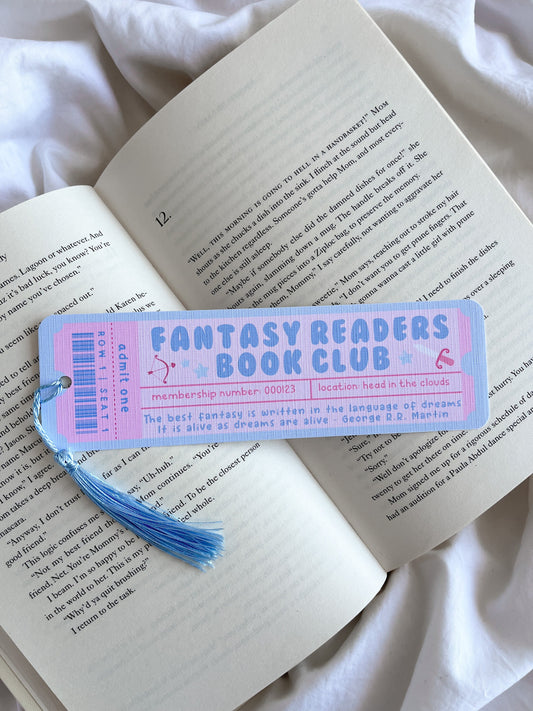 Fantasy Readers Book Club Bookmark | Fantasy Reader Bookmark