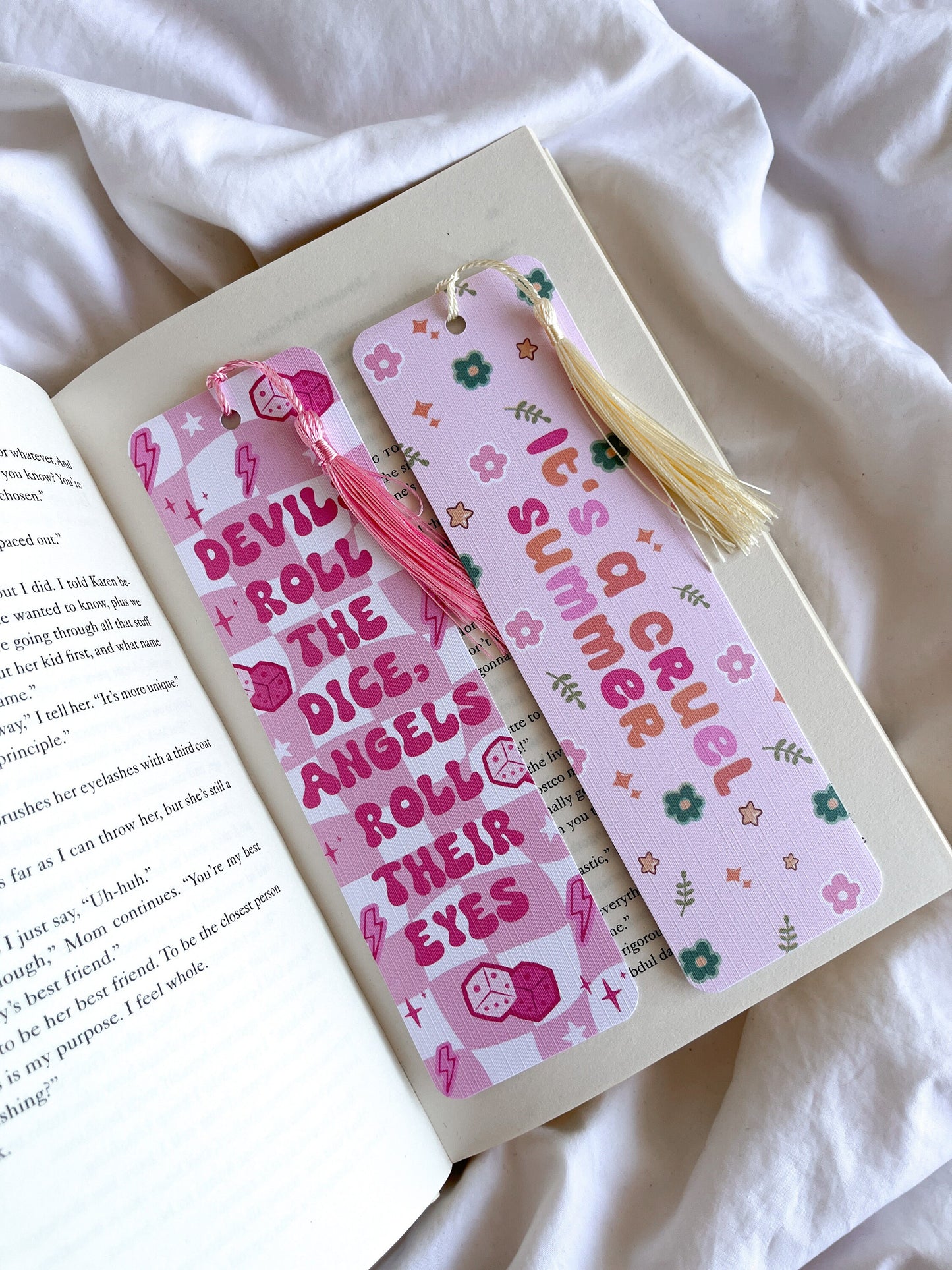 Cruel Summer Bookmark | Devils Roll Their Eyes Angels Roll The Dice Lyric Bookmark