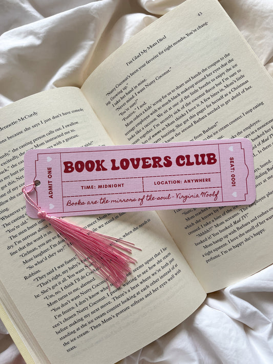 Book Lovers Club Bookmark Ticket