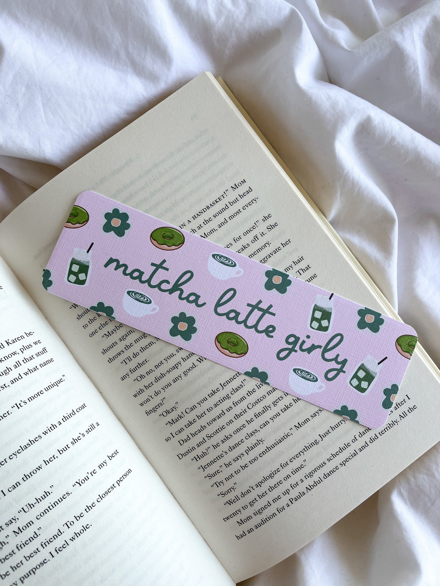 Matcha Latte Girly Bookmark | Iced Coffee Lover Bookmark