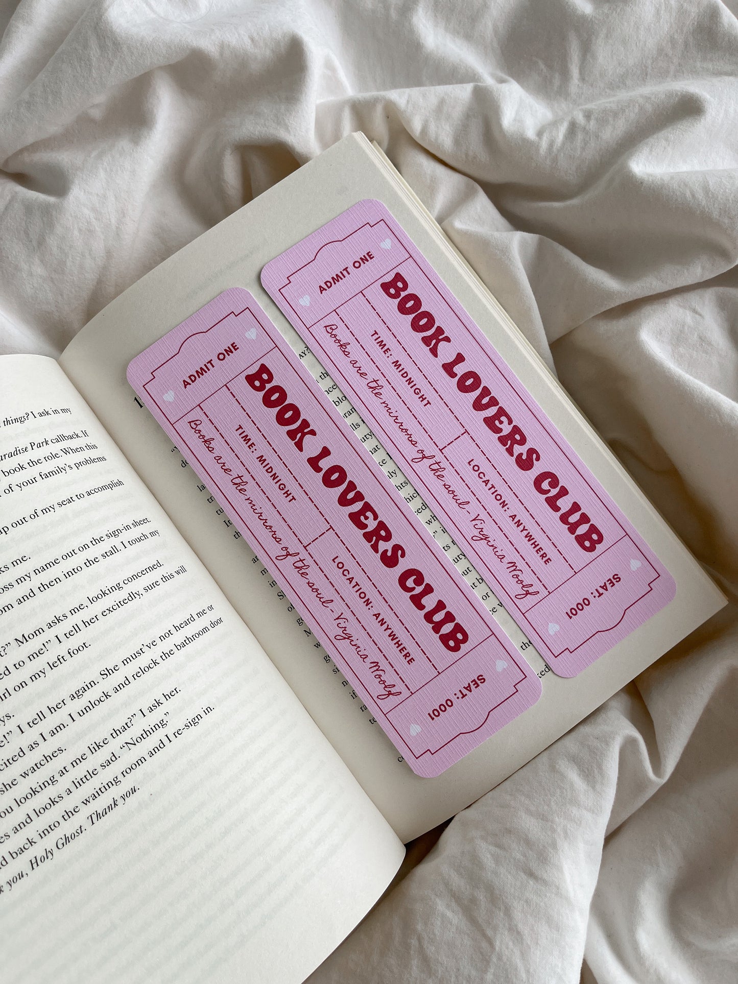 Book Lovers Club Bookmark Ticket