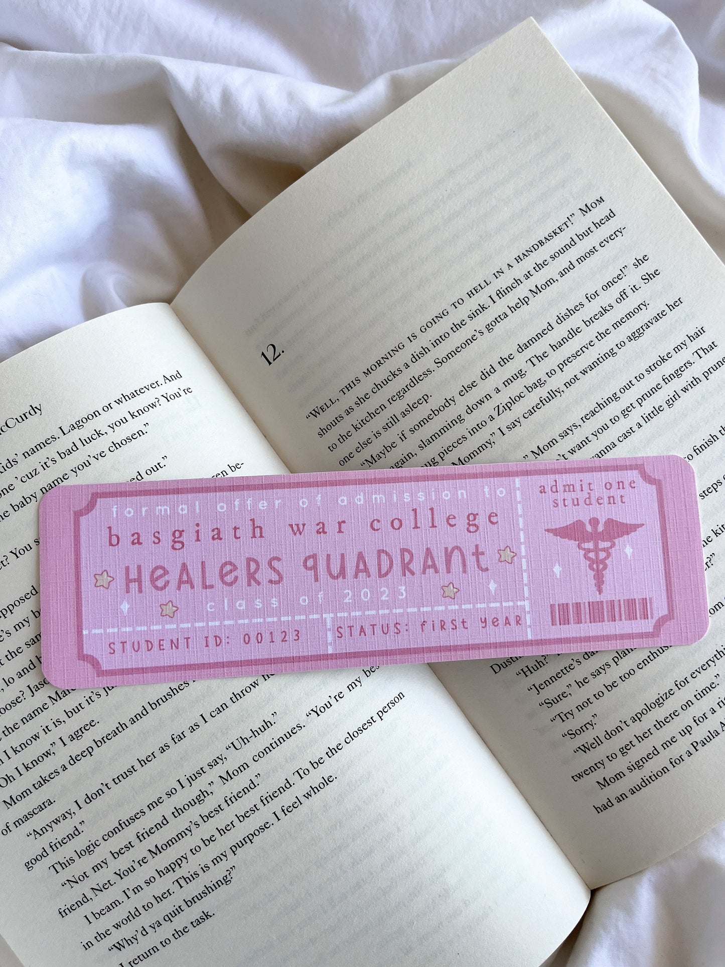 Fourth Wing Quadrant Bookmark Ticket |  Fantasy Bookmark