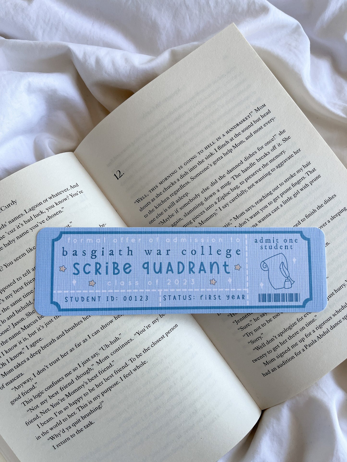 Fourth Wing Quadrant Bookmark Ticket |  Fantasy Bookmark