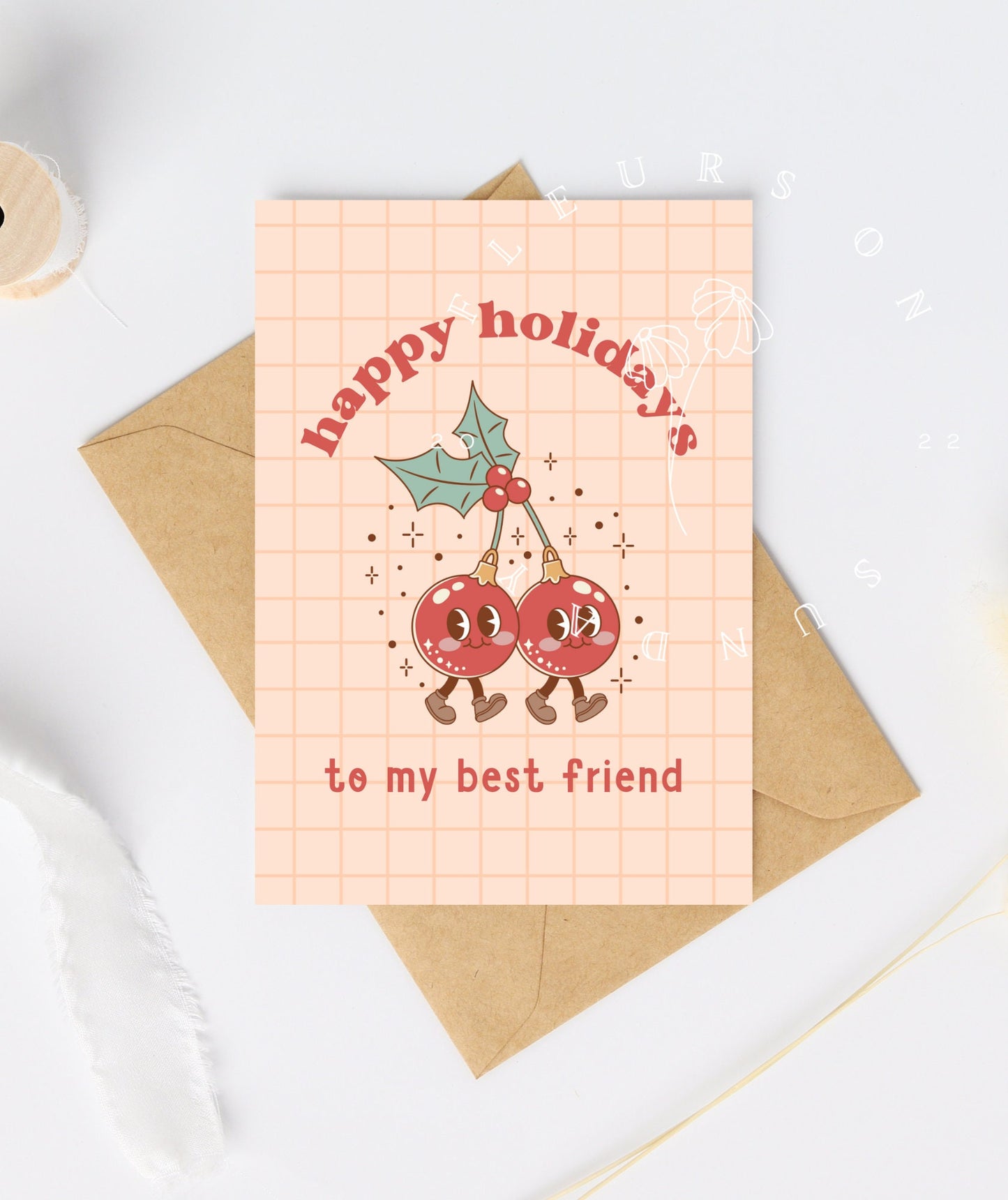 Groovy Retro Christmas Card | Cherry Christmas Card