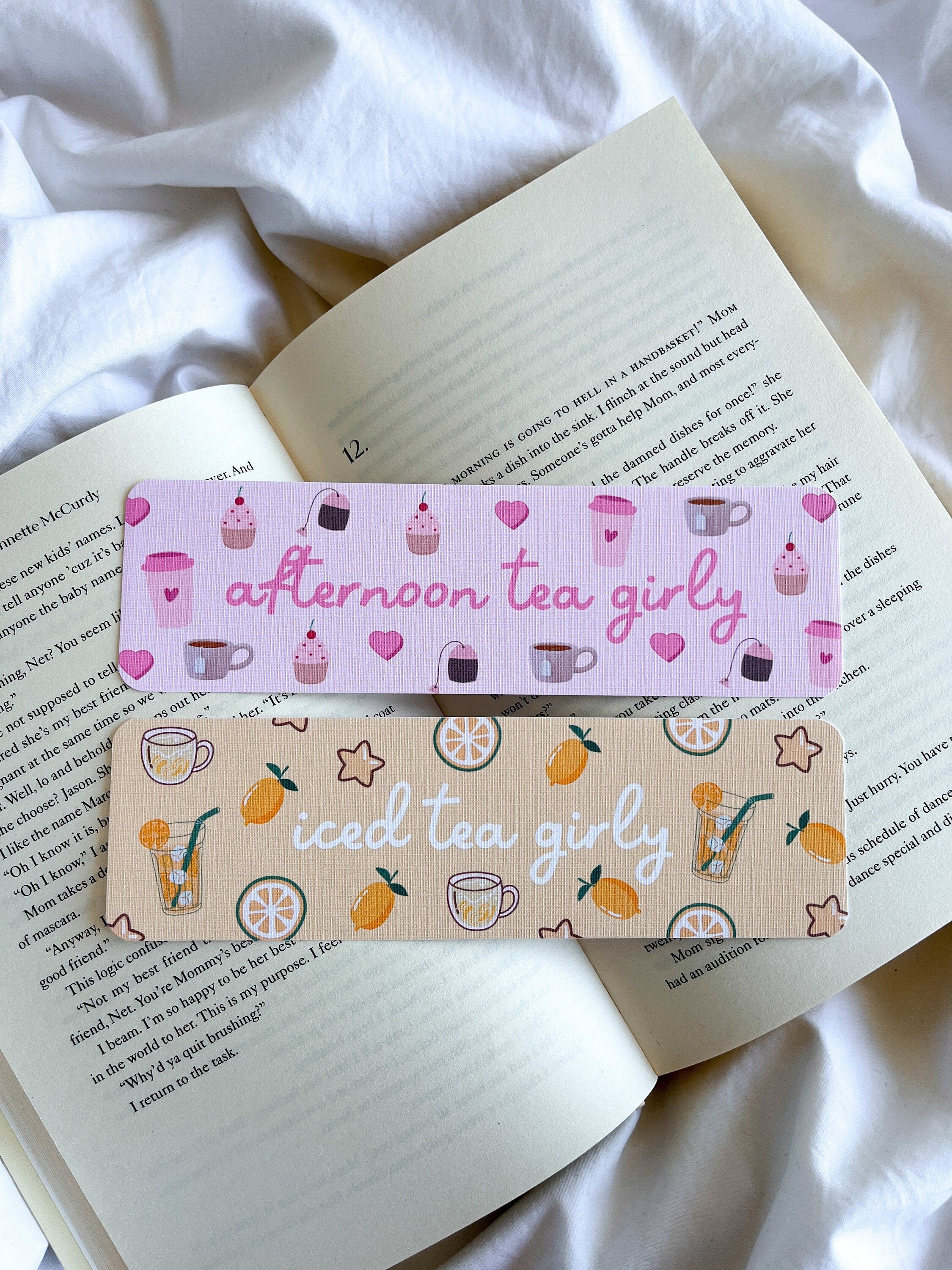Iced Lemon Tea Bookmark | Afternoon Tea Girly Bookmark – Fleurs On Sunday