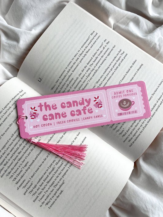 Candy Cane Cafe Book Club Bookmark | Cute Winter Bookmark