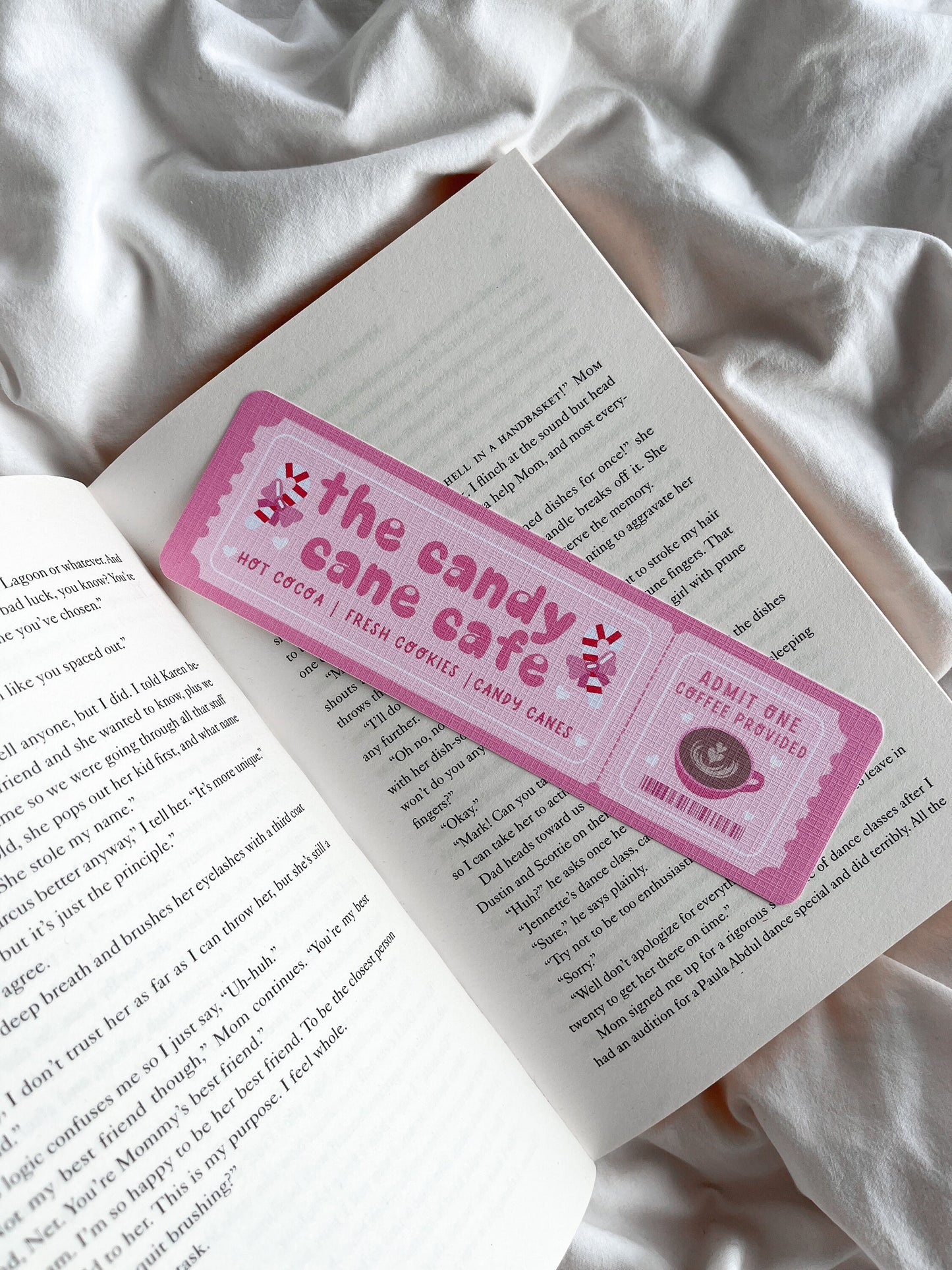 Candy Cane Cafe Book Club Bookmark | Cute Winter Bookmark