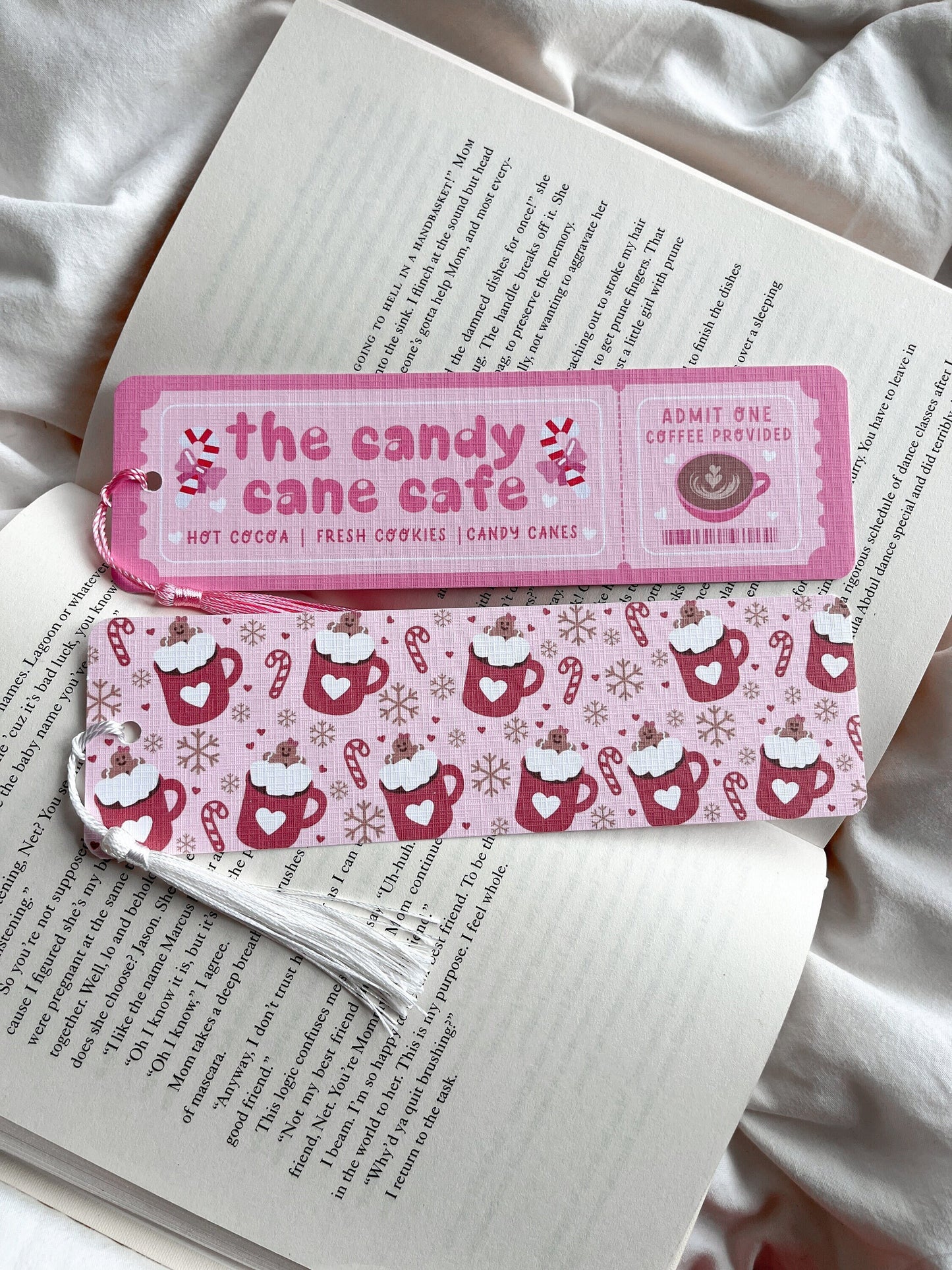 Candy Cane Cafe Book Club Bookmark | Cute Winter Bookmark