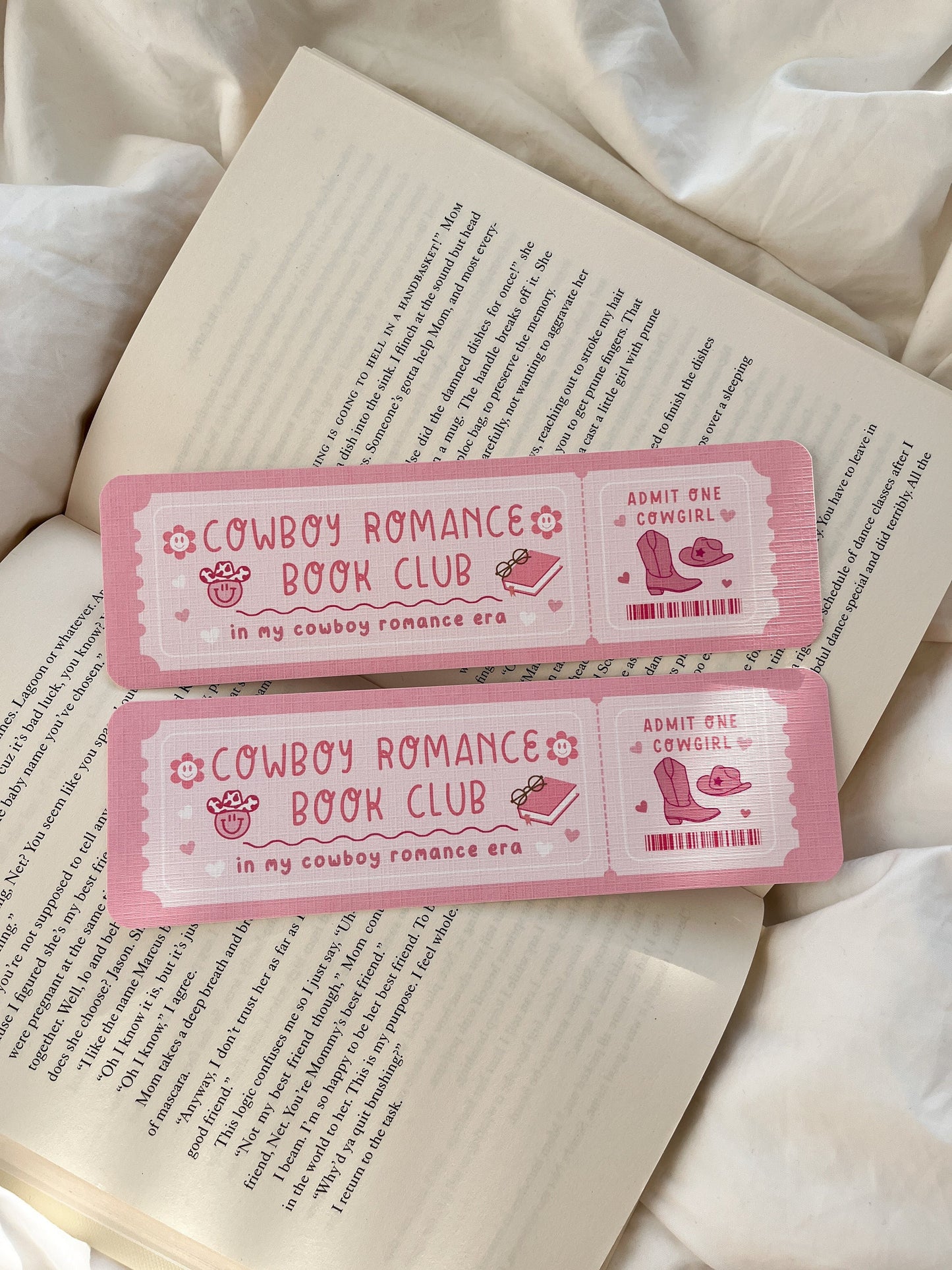 Cowboy Romance Book Club Bookmark Ticket | Bookmark Ticket Bookmark