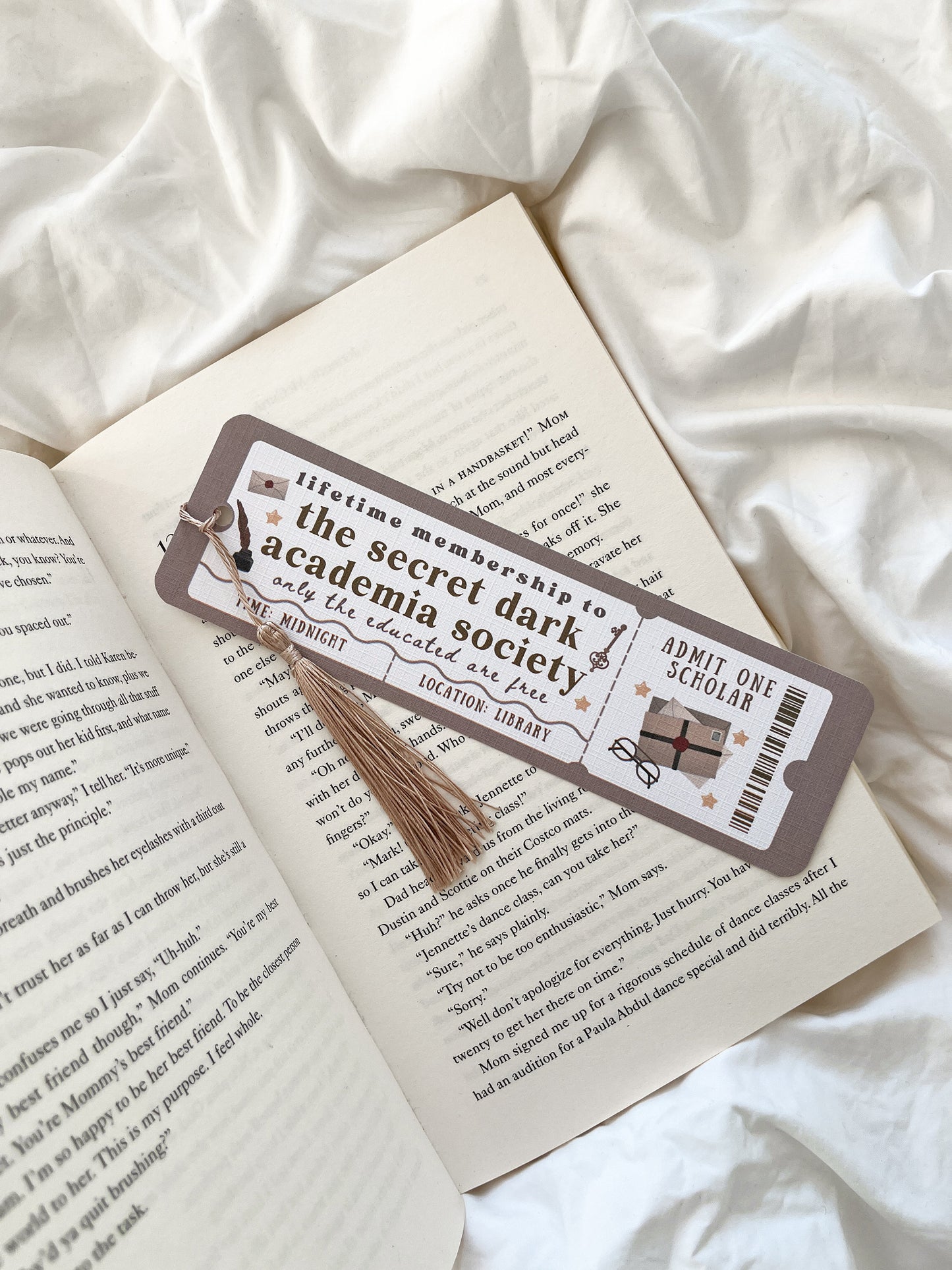 Secret Dark Academia Society Bookmark | Dark Academia Club Bookmark