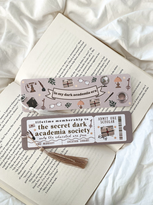 Secret Dark Academia Society Bookmark | Dark Academia Club Bookmark