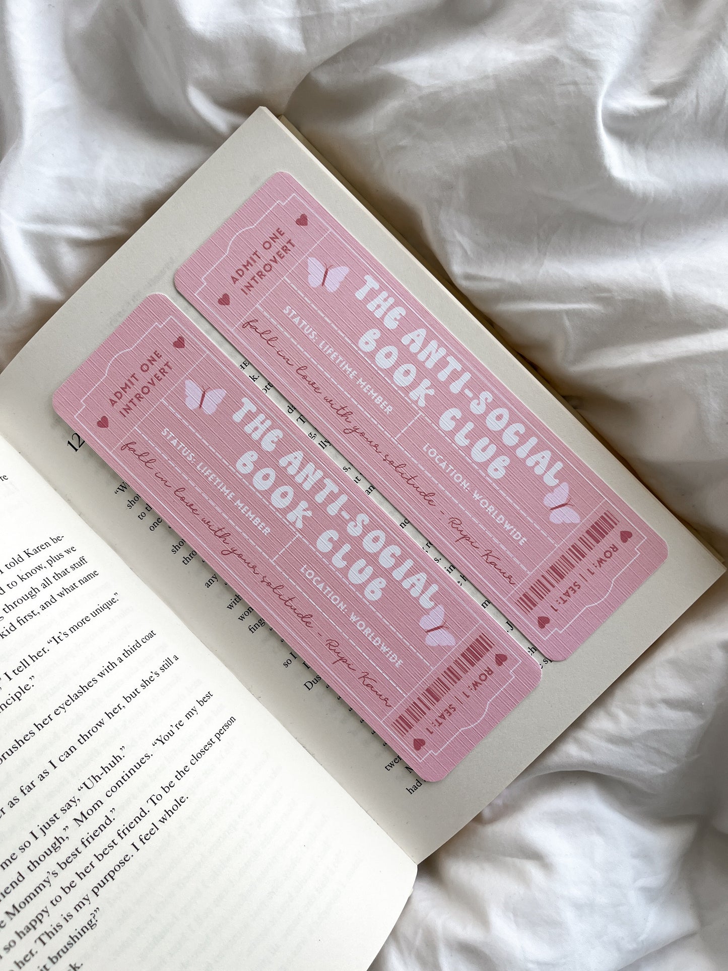 The Anti-Social Book Club Bookmark Ticket