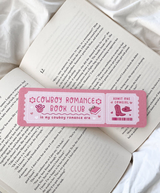 Cowboy Romance Book Club Bookmark Ticket | Bookmark Ticket Bookmark