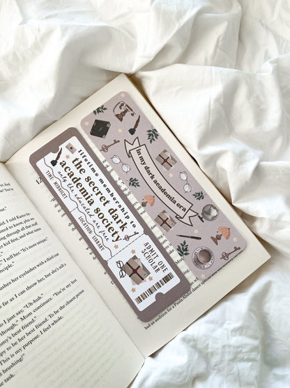 Secret Dark Academia Society Bookmark | Dark Academia Club Bookmark