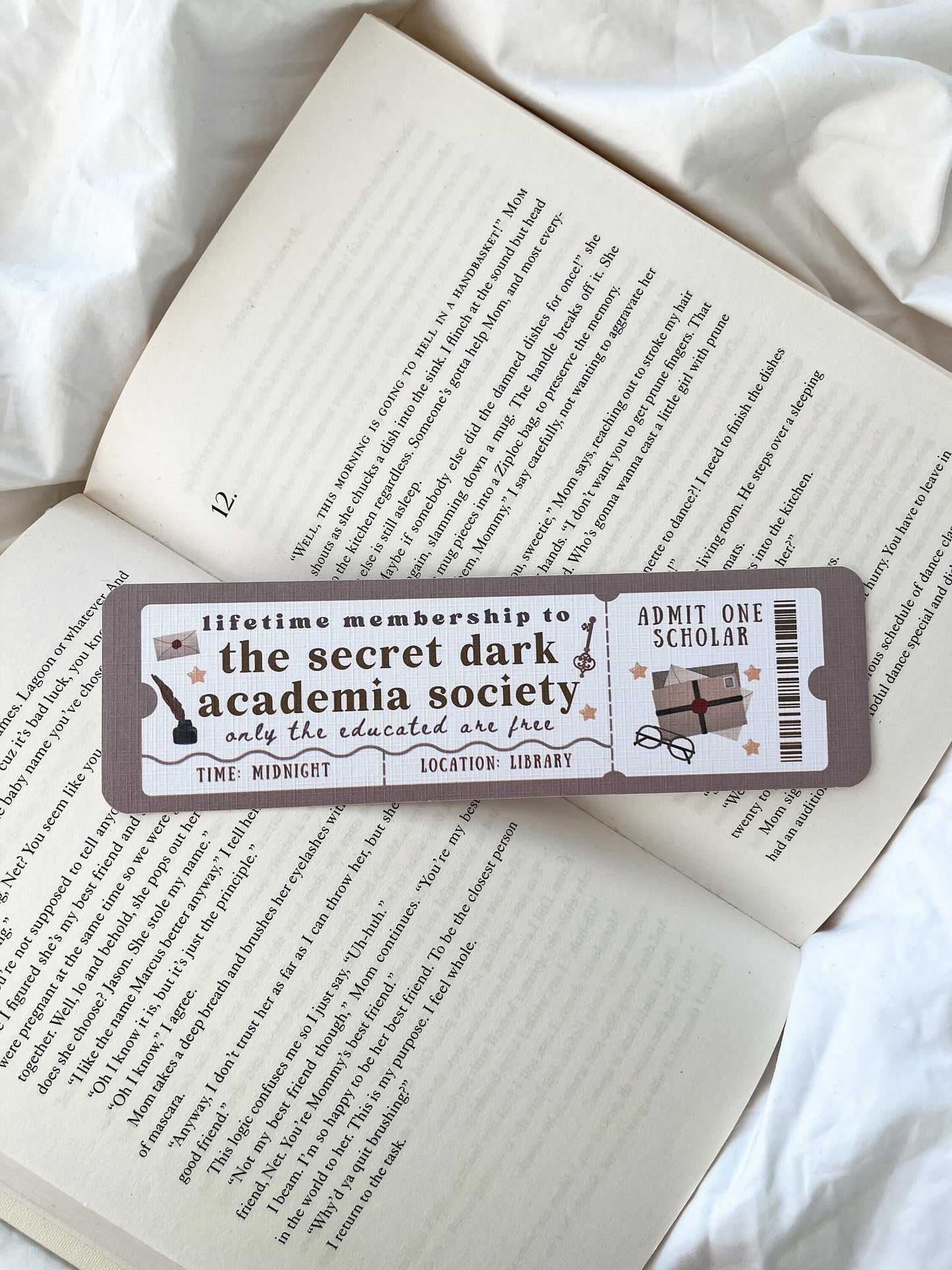 Secret Dark Academia Society Bookmark | Dark Academia Club Bookmark