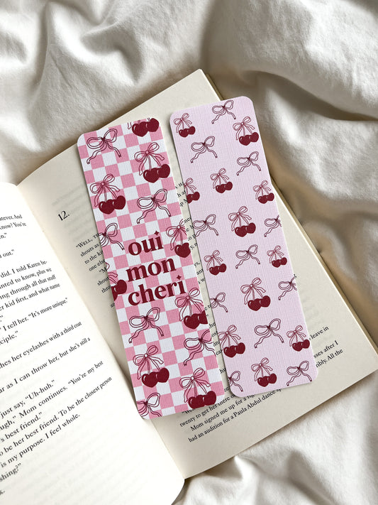 Oui Mon Cheri Bookmark | Cute Bow Bookmark